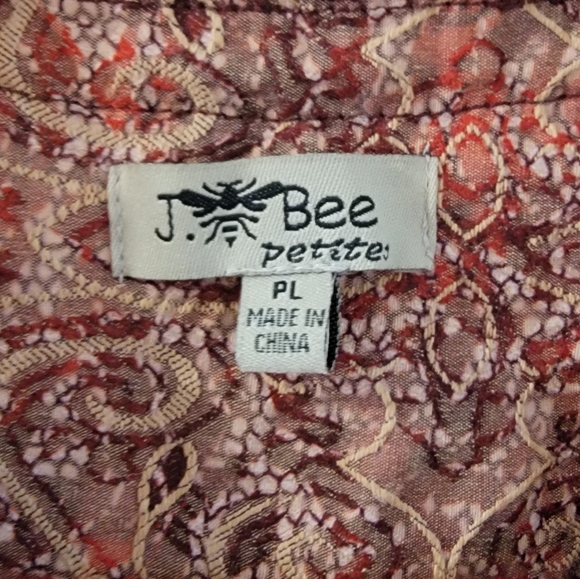 J. Bee Paisley Jacquard Full Zip Jacket‎ Women’s PL - Picture 3 of 11